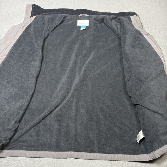 Columbia Fleece Lined Work Jacket Mens XXL 2XL Gray Canvas Chore Barn Coat - Picture 2 of 10